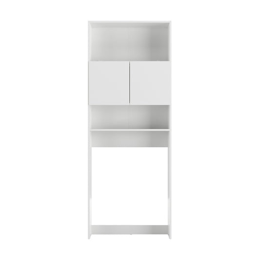 Buyqualia - Mueble para baño/lavandería, 2 Puertas centrales, estantes Abiertos, Alto, Color Blanco