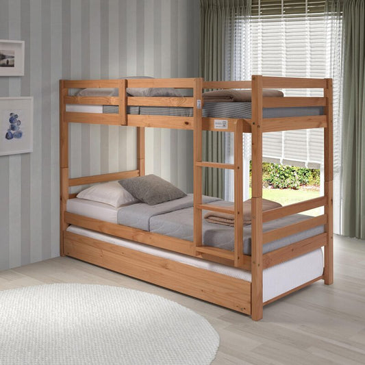 Litera de Madera 154x104x199 cm | Cama Doble Compacta con Diseño Clásico para Niños y Adultos | Estructura de Pino Macizo Resistente - buyqualia