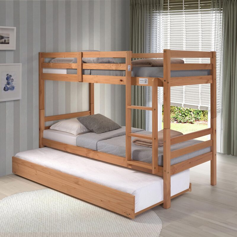 Litera de Madera 154x104x199 cm | Cama Doble Compacta con Diseño Clásico para Niños y Adultos | Estructura de Pino Macizo Resistente - buyqualia