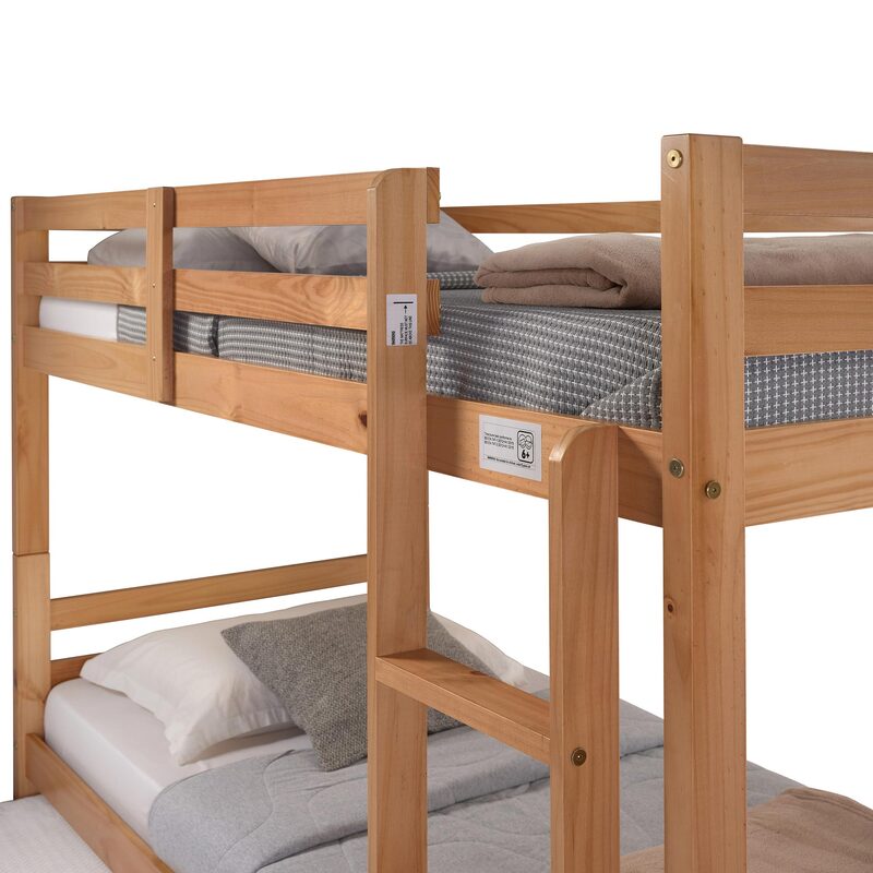 Litera de Madera 154x104x199 cm | Cama Doble Compacta con Diseño Clásico para Niños y Adultos | Estructura de Pino Macizo Resistente - buyqualia