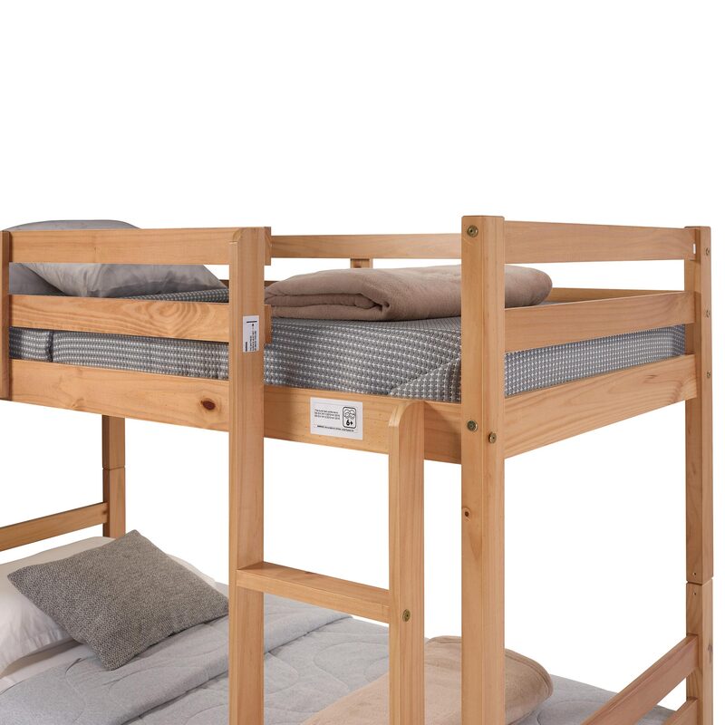 Litera de Madera 154x104x199 cm | Cama Doble Compacta con Diseño Clásico para Niños y Adultos | Estructura de Pino Macizo Resistente - buyqualia