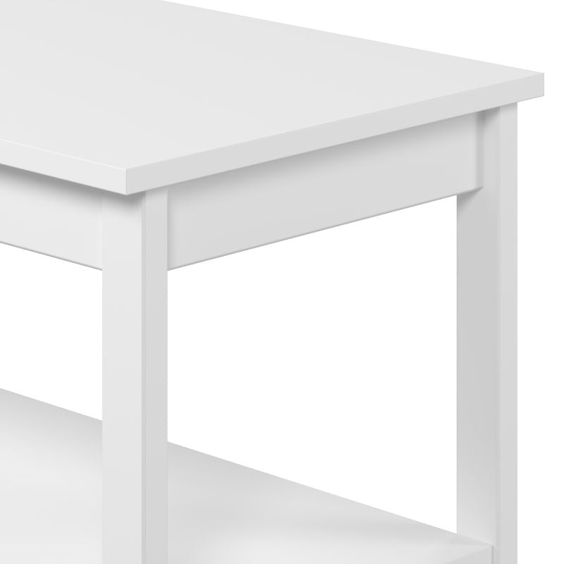 Mesa de Centro Blanca con Estante Inferior Estilo Moderno