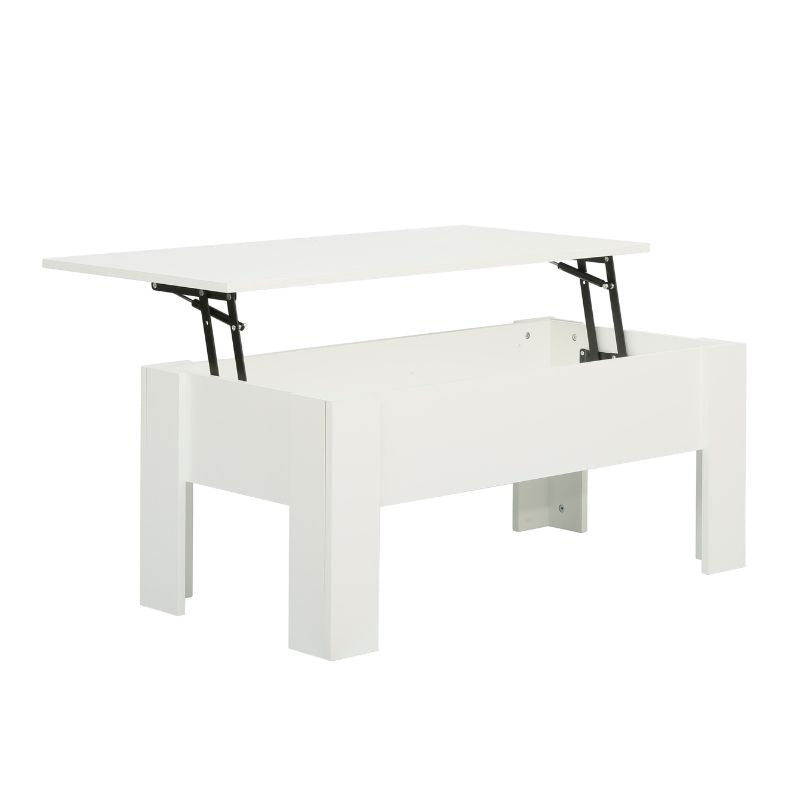 Mesa de Centro Elevable con Espacio de Almacenaje – Mesa de Salón Funcional – Disponible en Blanco, Roble Ares y Sonoma