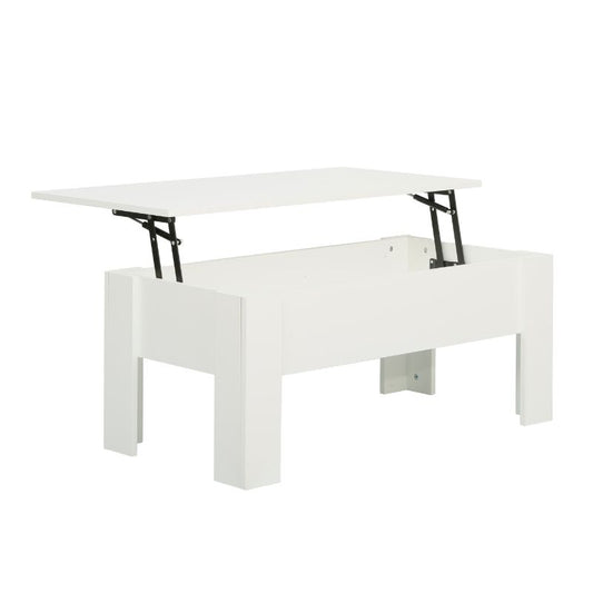 Mesa de Centro Elevable con Espacio de Almacenaje – Mesa de Salón Funcional – Disponible en Blanco, Roble Ares y Sonoma