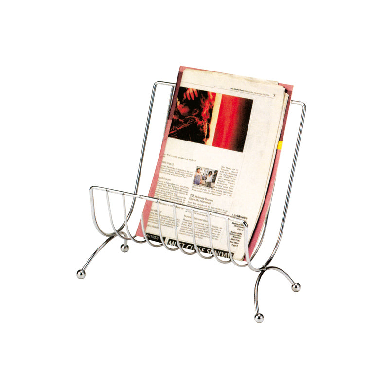 Revistero de metal cromado – Diseño moderno y compacto, 34x31x17 cm - Buyqualia
