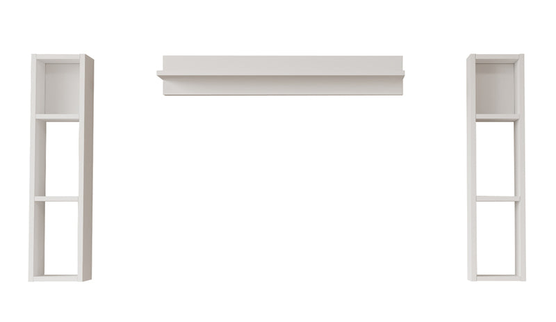 Estantería de Pared con Balda y Laterales – 90x20x16 cm – Color Blanco – Mueble Decorativo Modular – Buyqualia