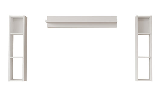 Estantería de Pared con Balda y Laterales – 90x20x16 cm – Color Blanco – Mueble Decorativo Modular – Buyqualia