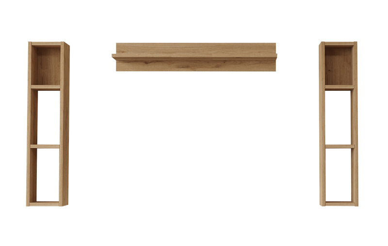 Estantería de Pared con Balda y Laterales – 90x20x16 cm – Color Blanco – Mueble Decorativo Modular – Buyqualia