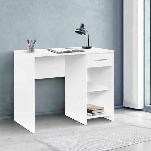 Escritorio con Espacio de Almacenamiento - Estantería y Cajón  – Mesa de Estudio compacta y funcional, 75x90x52 cm - Buyqualia