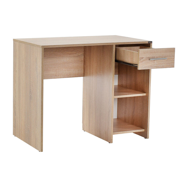 Escritorio con Espacio de Almacenamiento - Estantería y Cajón  – Mesa de Estudio compacta y funcional, 75x90x52 cm - Buyqualia