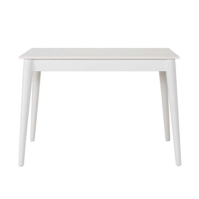 Mesa de Comedor Blanca – Melamina de Alta Resistencia, Estilo Moderno para 4 a 6 Personas - 70x110x77cm - Buyqualia