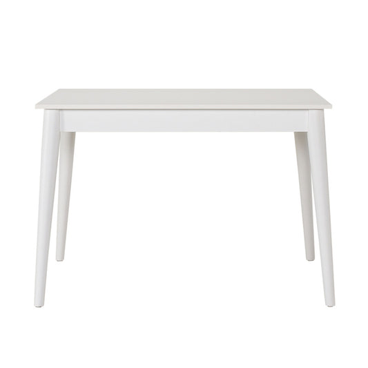 Mesa de Comedor Blanca – Melamina de Alta Resistencia, Estilo Moderno para 4 a 6 Personas - 70x110x77cm - Buyqualia