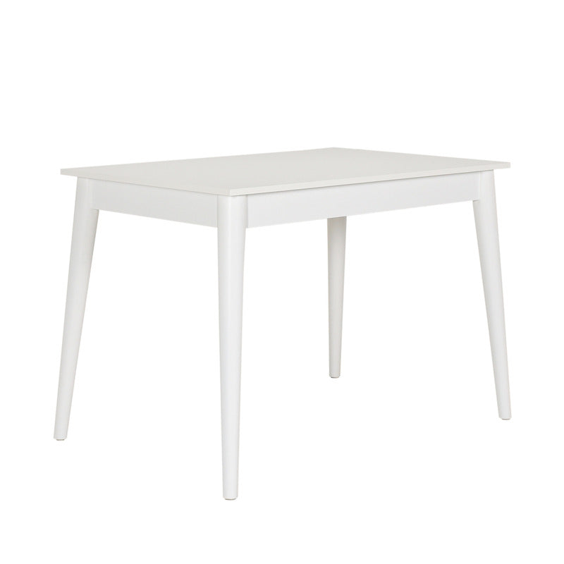 Mesa de Comedor Blanca – Melamina de Alta Resistencia, Estilo Moderno para 4 a 6 Personas - 70x110x77cm - Buyqualia