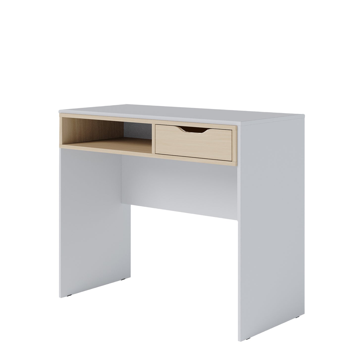 Escritorio Blanco con Cajón Color Cambrian  – Mesa de Estudio Moderna con Almacenaje - 78x90x44 cm - Buyqualia