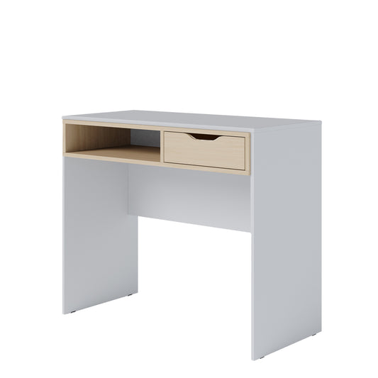 Escritorio Blanco con Cajón Color Cambrian  – Mesa de Estudio Moderna con Almacenaje - 78x90x44 cm - Buyqualia
