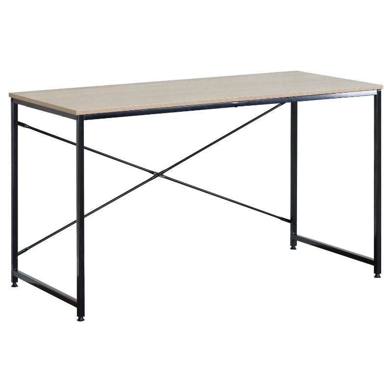 Escritorio compacto con estructura metálica y tapa sonoma de 71X100X60cm