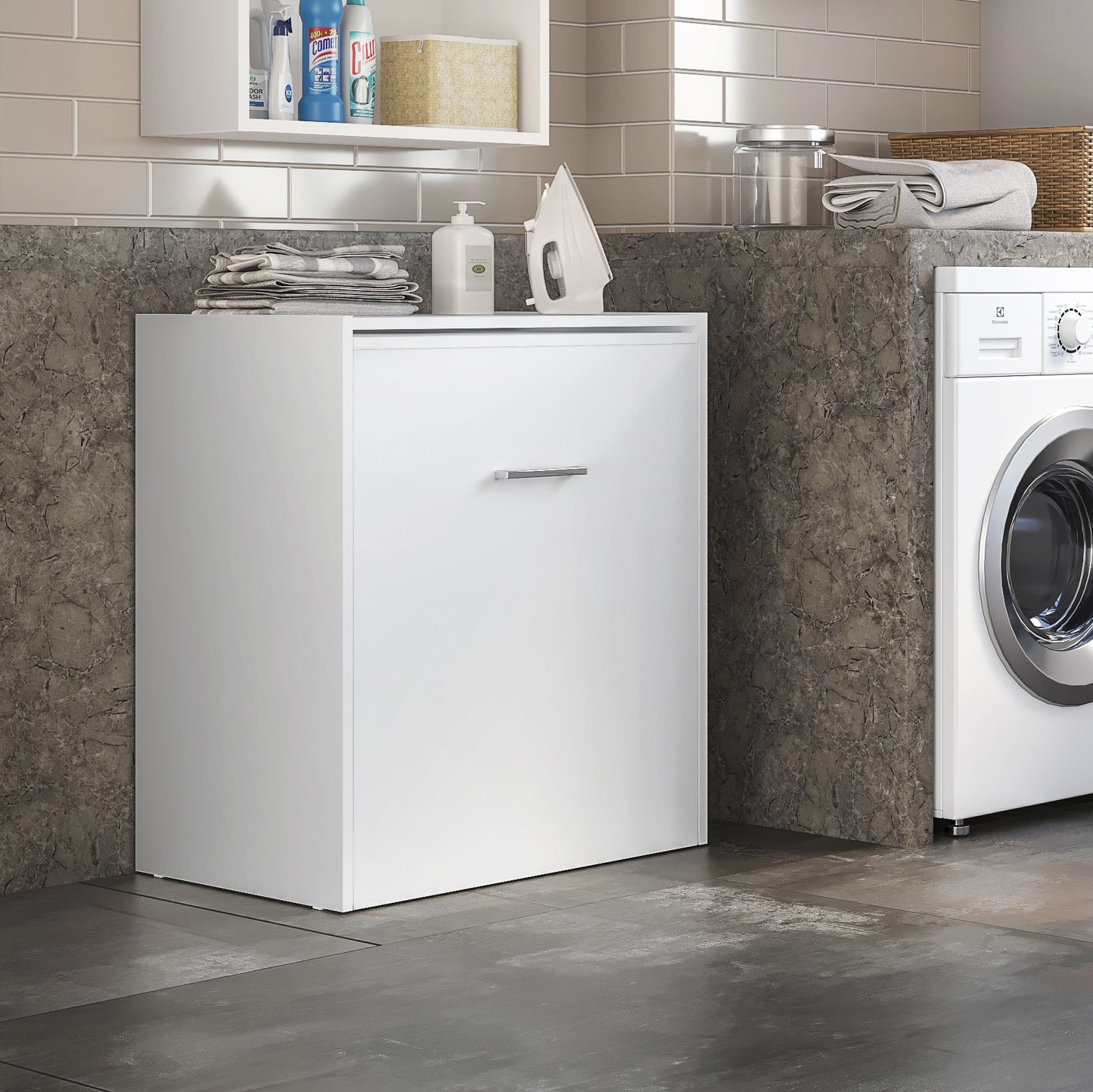 Mesa Auxiliar Retractil con Almacenamiento – Blanca - Estilo Moderno Multifuncional - Medidas (mesa extendida): 149x76x63cm - Buyqualia
