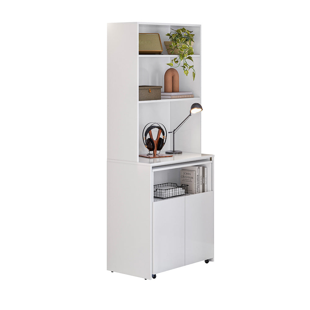 Escritorio/Estantería con Espacio de Almacenamiento inferior - En Color Blanco