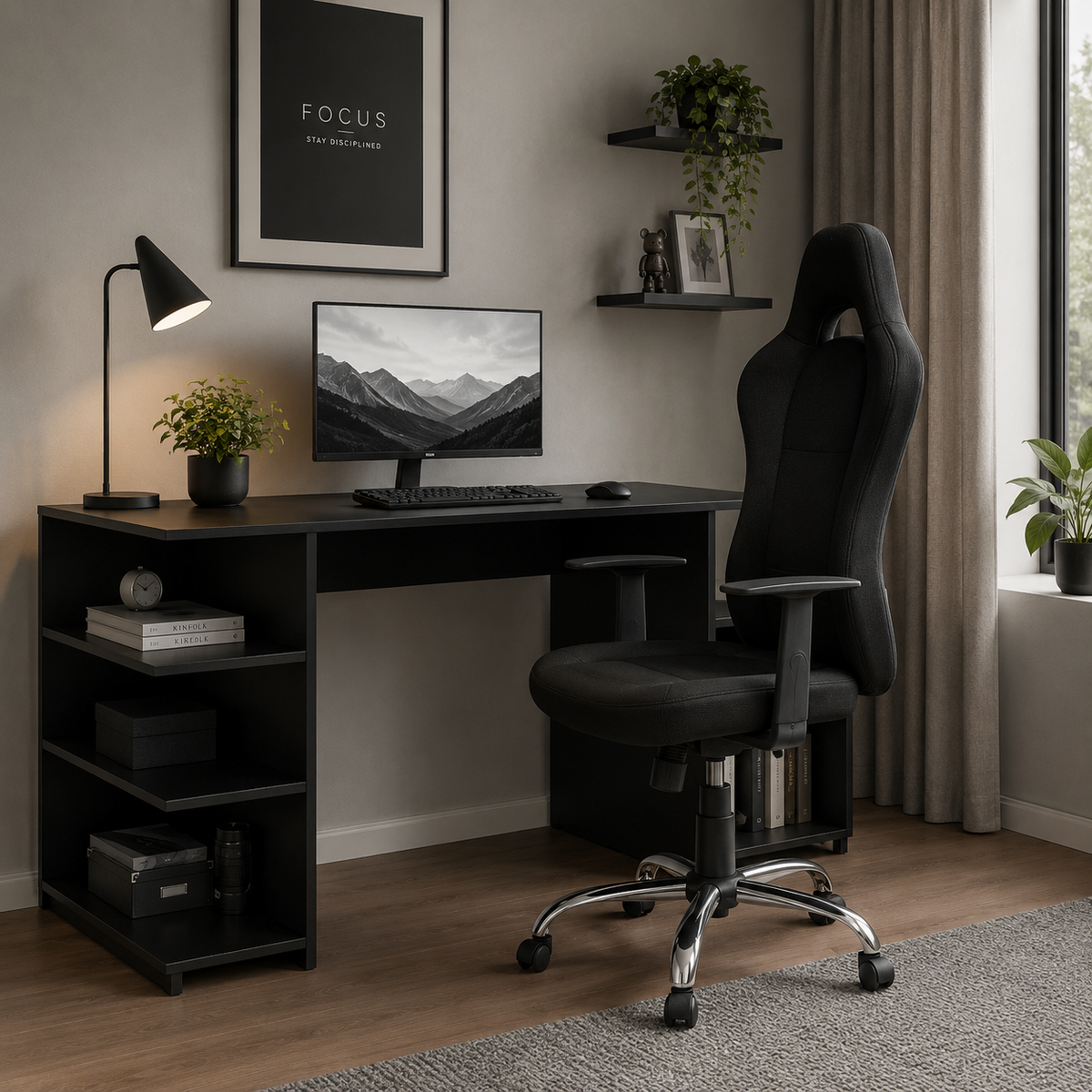 Mesa Escritorio Gamer - Mesa Ordenador - Escritorio Oficina/Despacho - Dimensiones: 136x75x60cm - Buyqualia