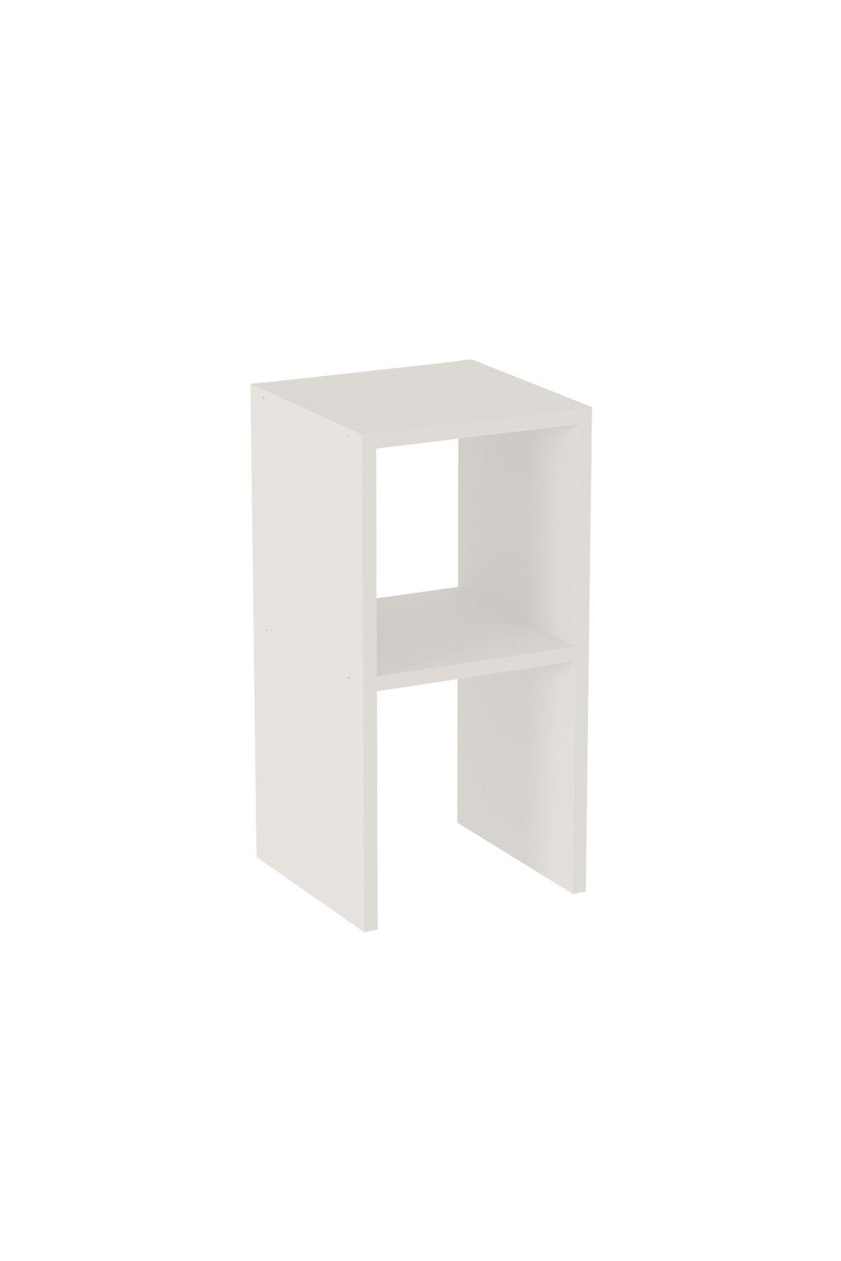 Mesita de Noche Blanca 60x30x30 cm | Diseño Simple con Estante Abierto | Minimalista y Funcional - Buyqualia
