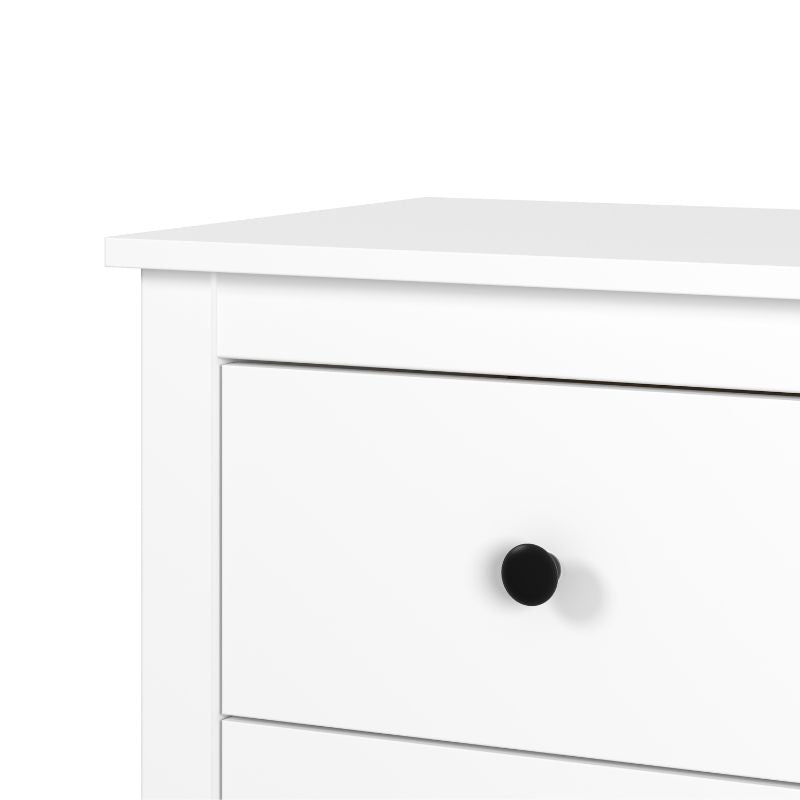 Mesita de Noche Blanca con 2 Cajones Estilo Moderno