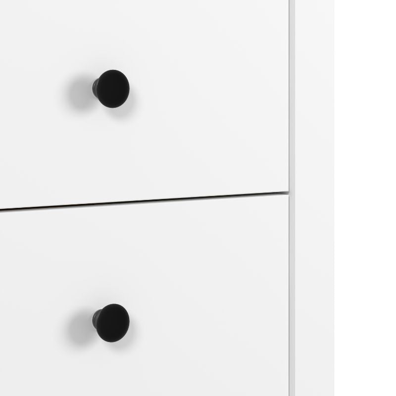 Mesita de Noche Blanca con 2 Cajones Estilo Moderno