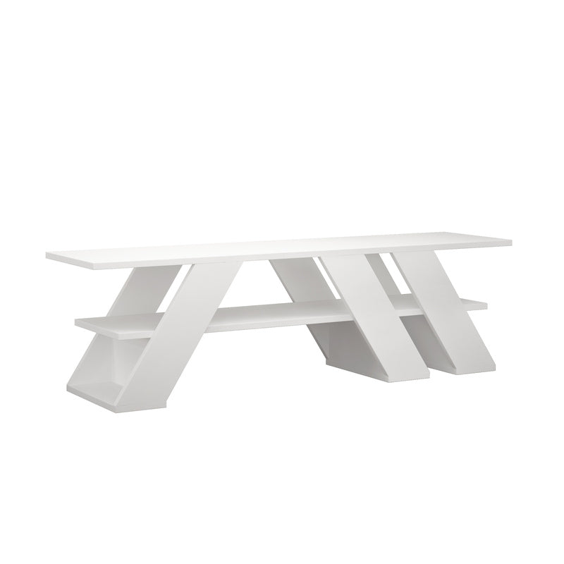 Buyqualia Mesa TV Mueble para salón Comedor (Alto 40 / Ancho 140 / Fondo 34) en Color (Blanco)