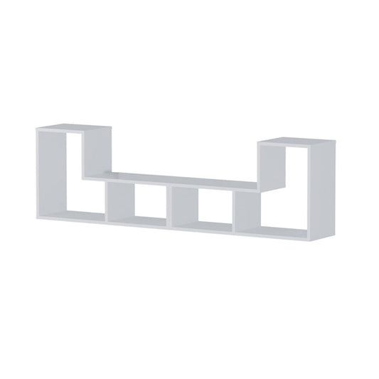 Mueble modular blanco versátil pack 2 unidades – Estantería, mueble TV o almacenamiento, 54x183x30 cm - Buyqualia