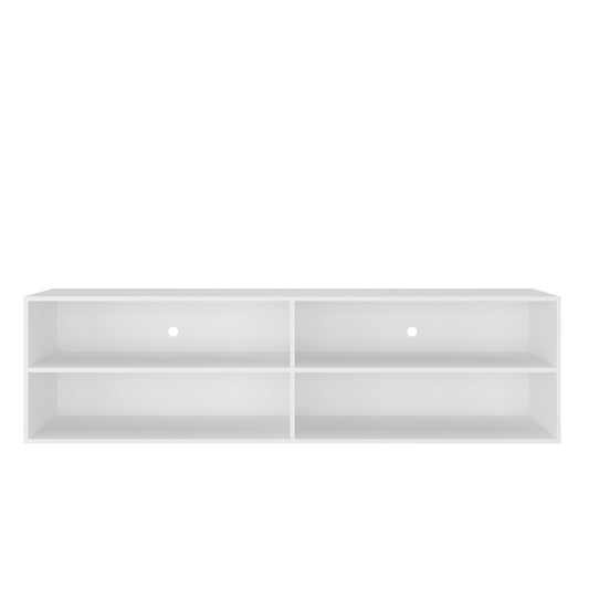 Buyqualia Mueble para TV con 4 Estantes Abiertos, Color Blanco Snow