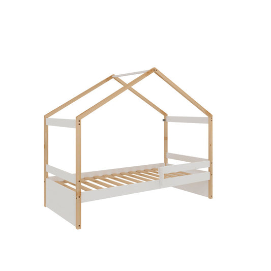 Cama Nido Infantil Estilo Casita – Estructura de Madera 150x195x97 cm – Diseño Lúdico y Funcional para Niños - Buyqualia
