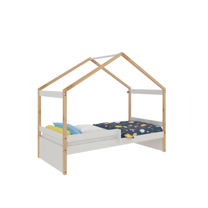 Cama Nido Infantil Estilo Casita – Estructura de Madera 150x195x97 cm – Diseño Lúdico y Funcional para Niños - Buyqualia