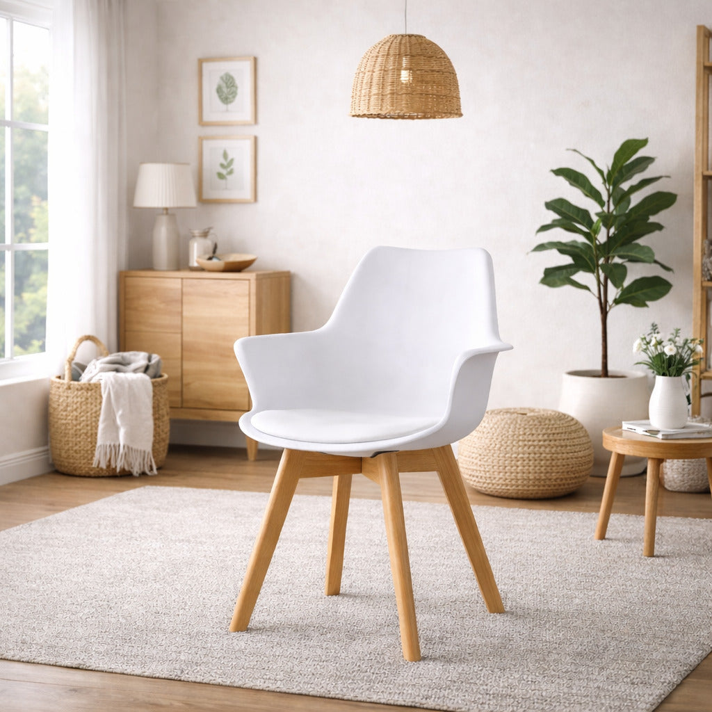 Juego de 4 Sillas Blancas – Diseño Moderno para Comedor y Cocina
