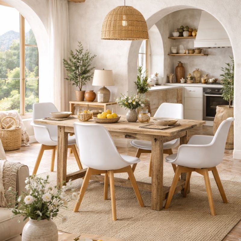 Juego de 4 Sillas Blancas – Diseño Moderno para Comedor y Cocina