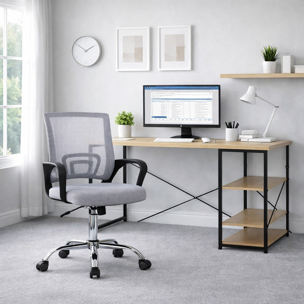 Silla de Oficina Saray  Gris | Cómoda y Funcional