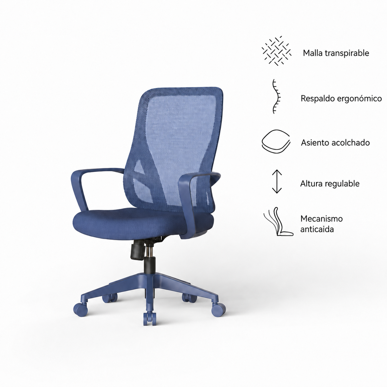 Silla ejecutiva ergonómica de oficina con respaldo de malla