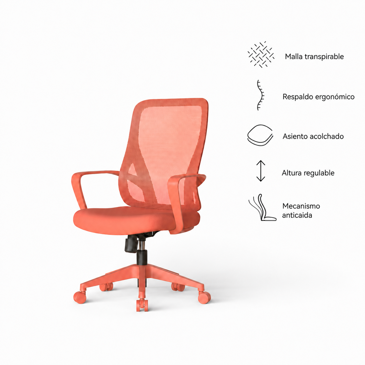 Silla ejecutiva ergonómica de oficina con respaldo de malla