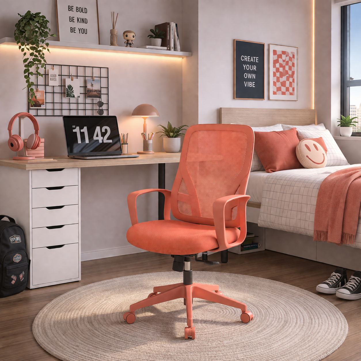 Silla ejecutiva ergonómica de oficina con respaldo de malla