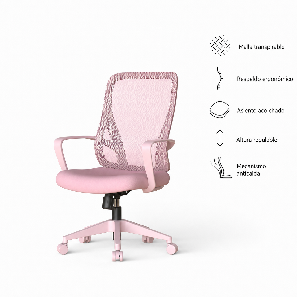Silla ejecutiva ergonómica de oficina con respaldo de malla