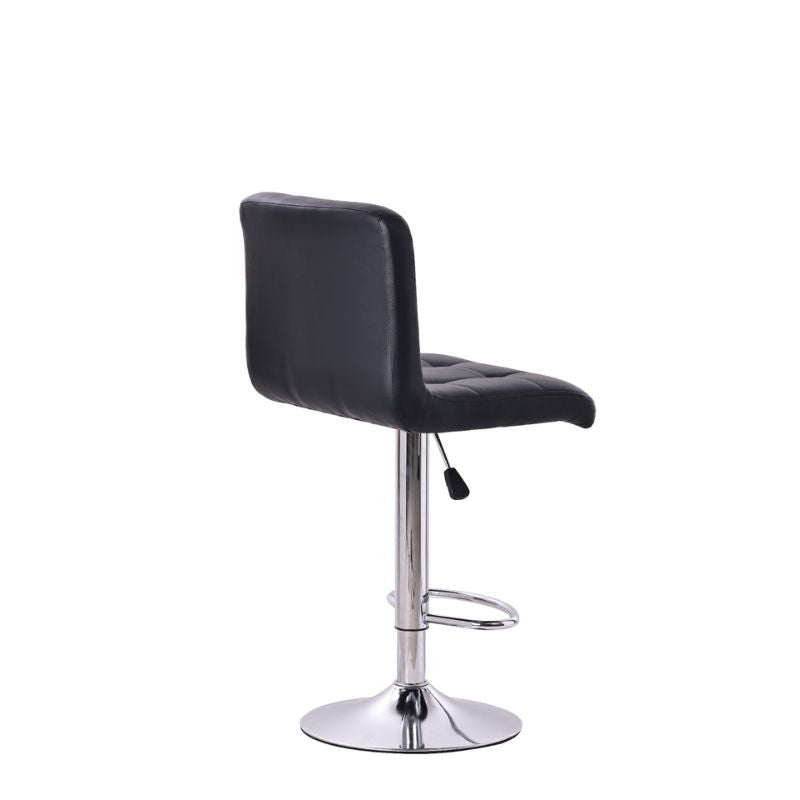 Taburete Alto de Cocina o Barra en Polipiel Blanca – Altura Ajustable con Reposapiés Cromado – Estilo Moderno 93x44x44 cm - Buyqualia