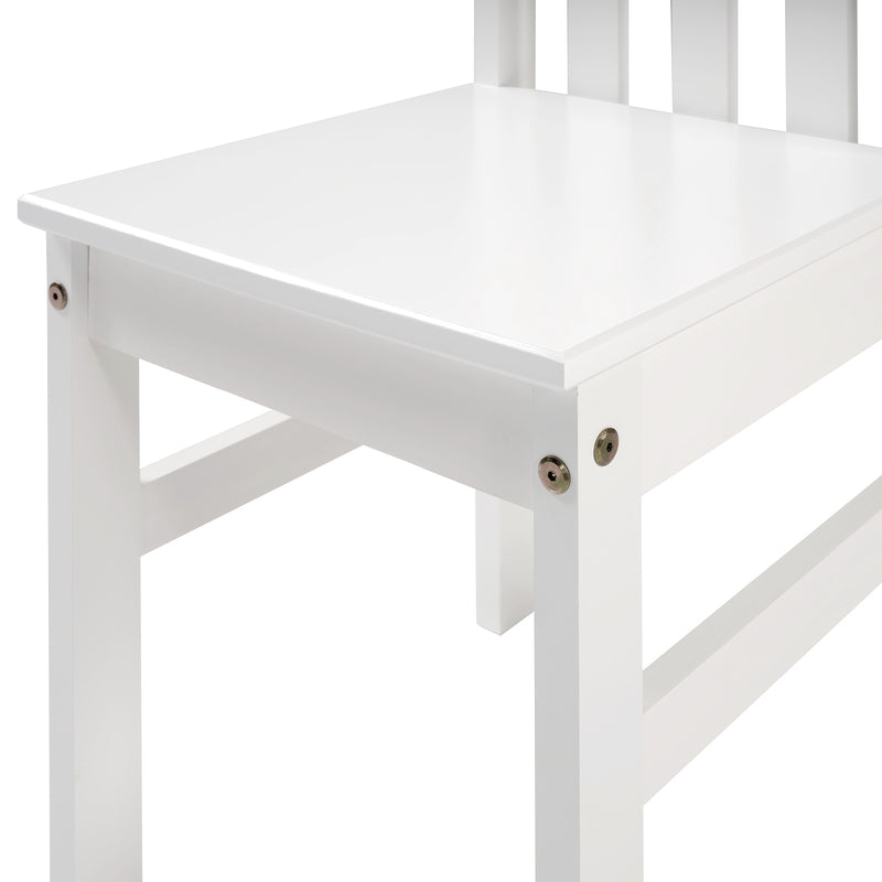 Juego de 2 Sillas de Comedor de Madera Maciza - Modelo OSMA - Blanco - Buyqualia