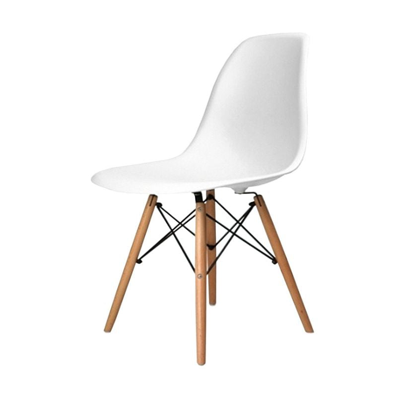 Silla de poliuretano estilo escandinavo con patas en color madera – Diseño escandinavo moderno y cómodo - 80x47x43cm  - Buyqualia
