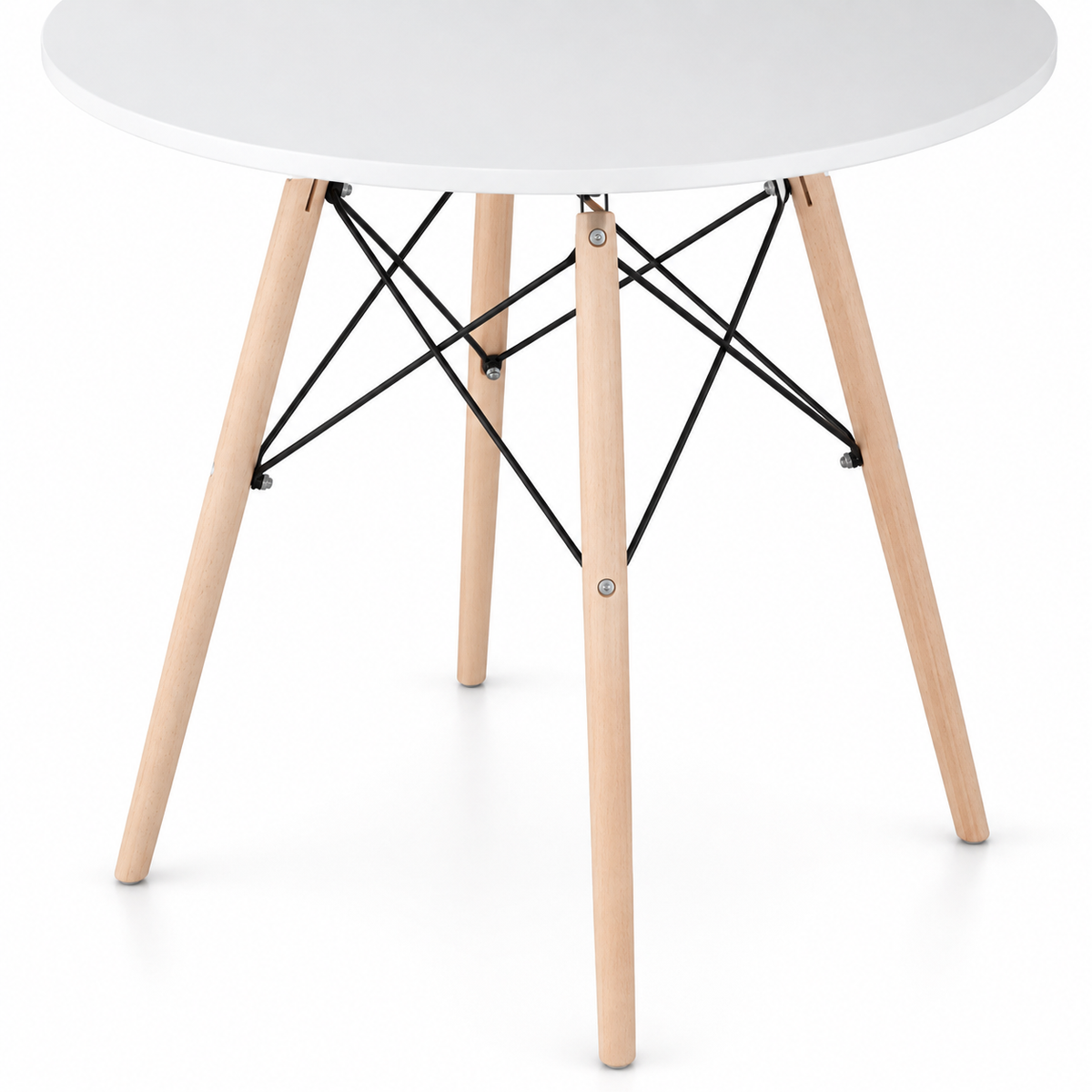 Juego de 4 sillas de poliuretano estilo escandinavo con patas en color madera Diseño escandinavo moderno y cómodo
