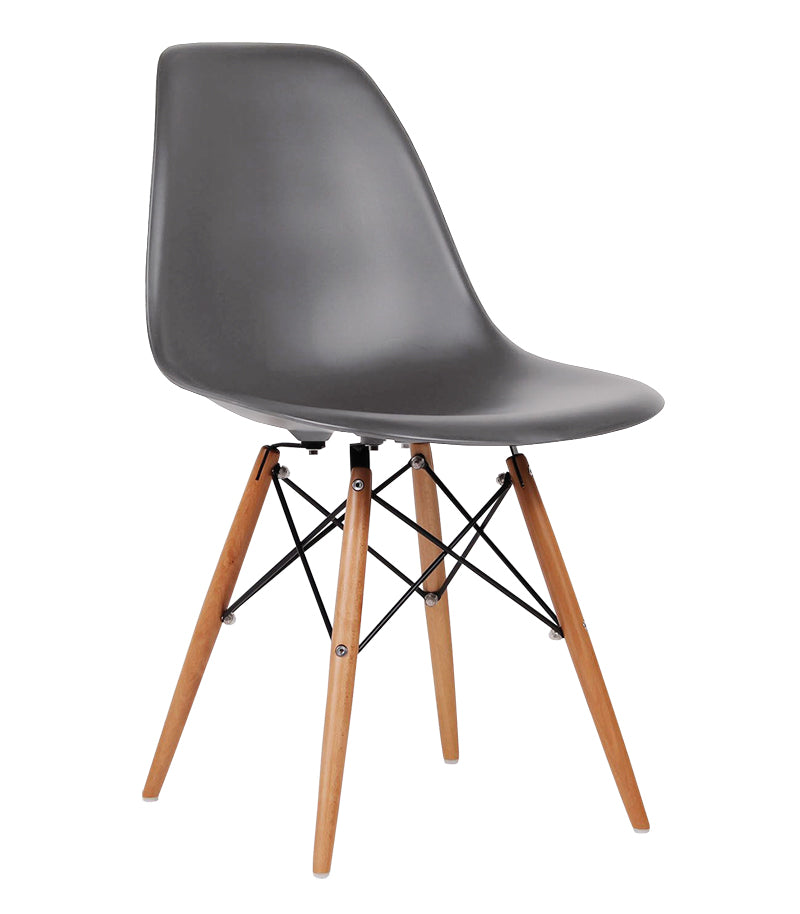 Silla de poliuretano estilo escandinavo con patas en color madera – Diseño escandinavo moderno y cómodo - 80x47x43cm  - Buyqualia