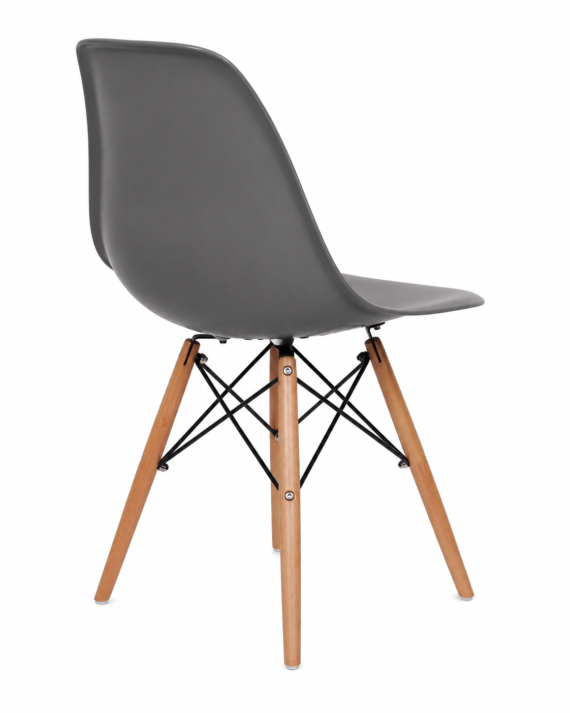 Silla de poliuretano estilo escandinavo con patas en color madera – Diseño escandinavo moderno y cómodo - 80x47x43cm  - Buyqualia