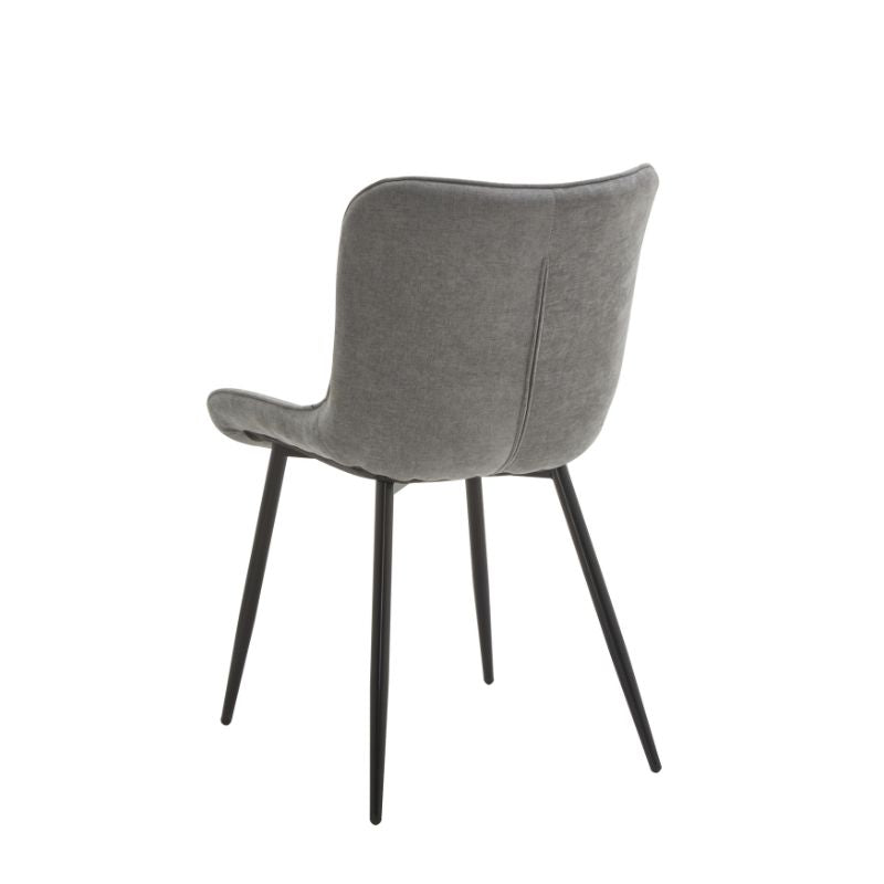 Pack de 4 Sillas Tapizadas con Patas Metálicas Negras – Sillas Modernas Acolchadas para Salón, Oficina o Zona de Reunión