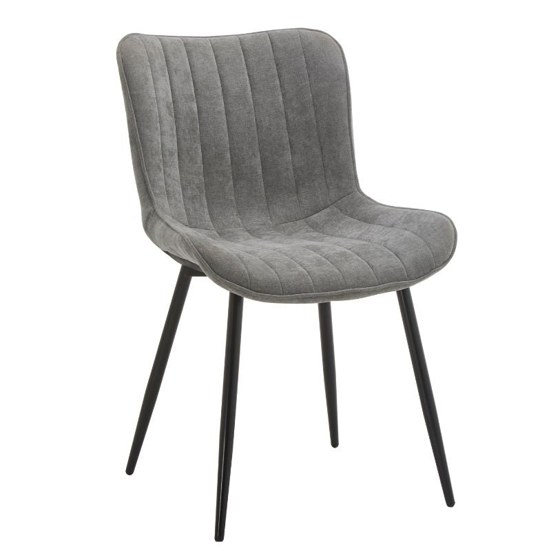Pack de 4 Sillas Tapizadas con Patas Metálicas Negras – Sillas Modernas Acolchadas para Salón, Oficina o Zona de Reunión