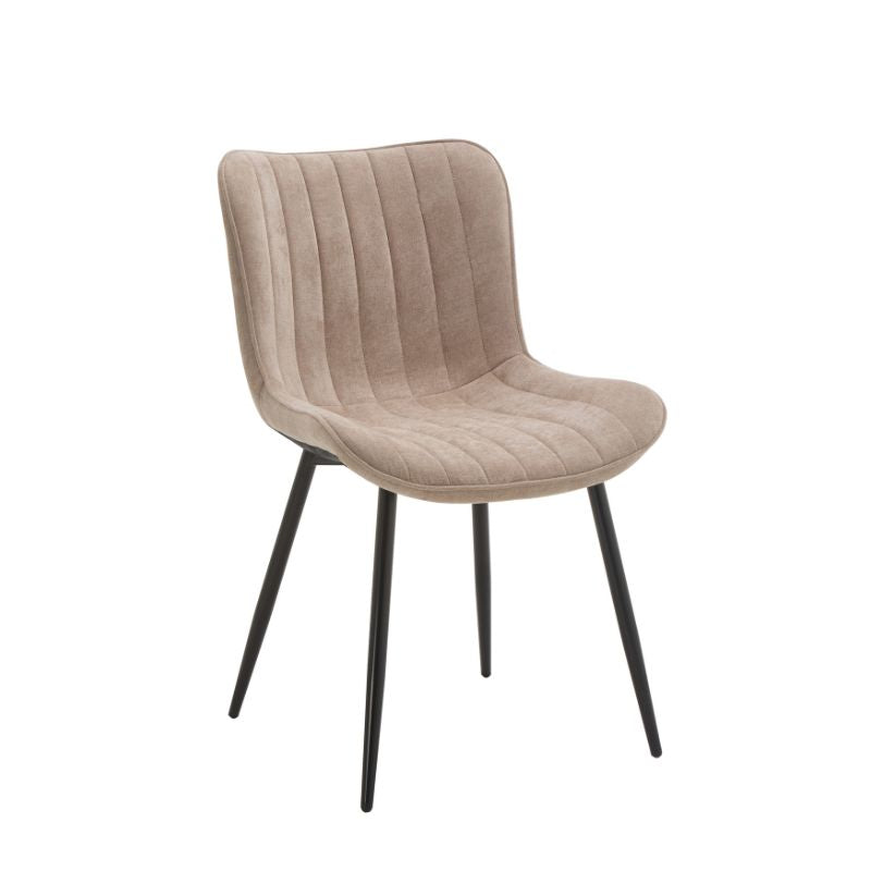 Pack de 4 Sillas Tapizadas con Patas Metálicas Negras – Sillas Modernas Acolchadas para Salón, Oficina o Zona de Reunión