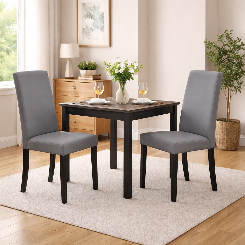 Juego de 2 Sillas SI-731 Gris con Patas Negras – Diseño Moderno y Elegante