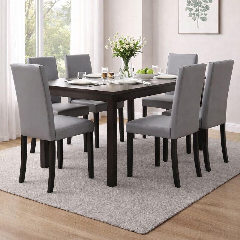 Juego de 2 Sillas SI-731 Gris con Patas Negras – Diseño Moderno y Elegante