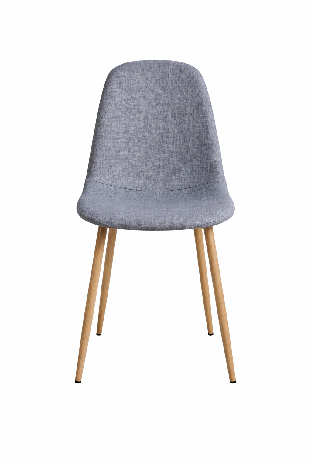Silla de Comedor Estilo Escandinavo – Asiento Acolchado en Tela Gris y Patas en Color Natural, 86x49x43 cm - Buyqualia